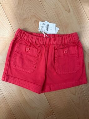 J.Crew Crewcuts Garden Rose Red Girls' Elastic-Waist Chino Shorts Sz 3T NWT